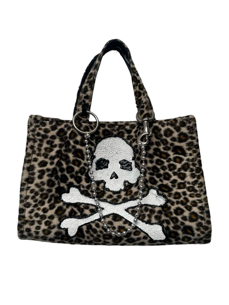 leopard skull n bones bag