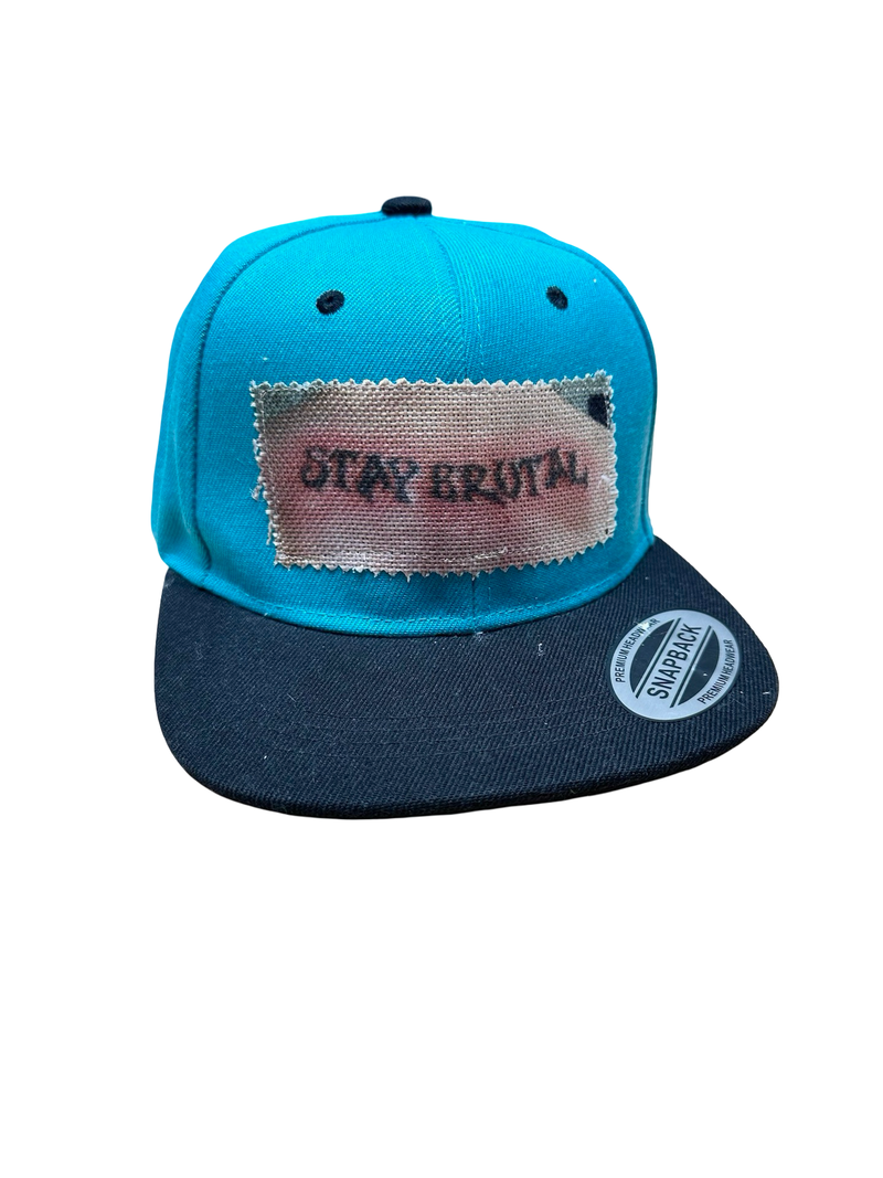 stay brutal teal flat brim