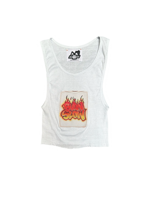 slow burn white tank