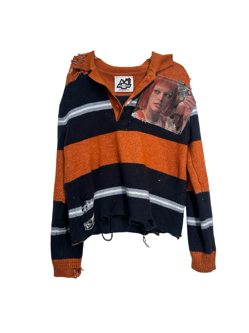 orange stripe leeloo sweater