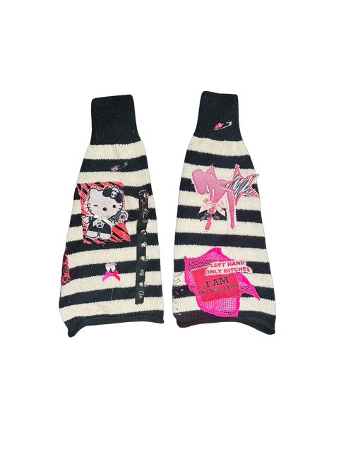 the girl stripe leg warmers