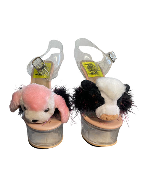 pink cow puppy heels