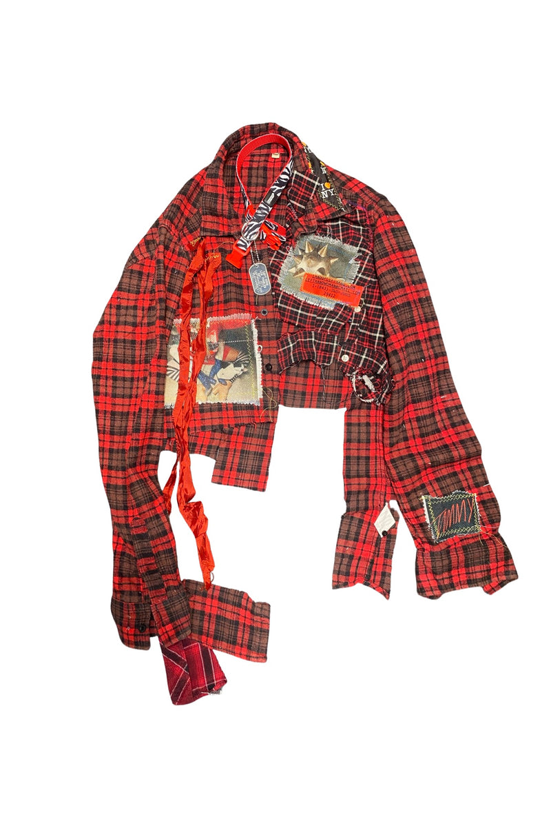 Tommy~julie world red deconstructed flannel