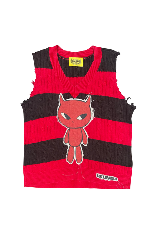 hellpraiser striped sweater vest