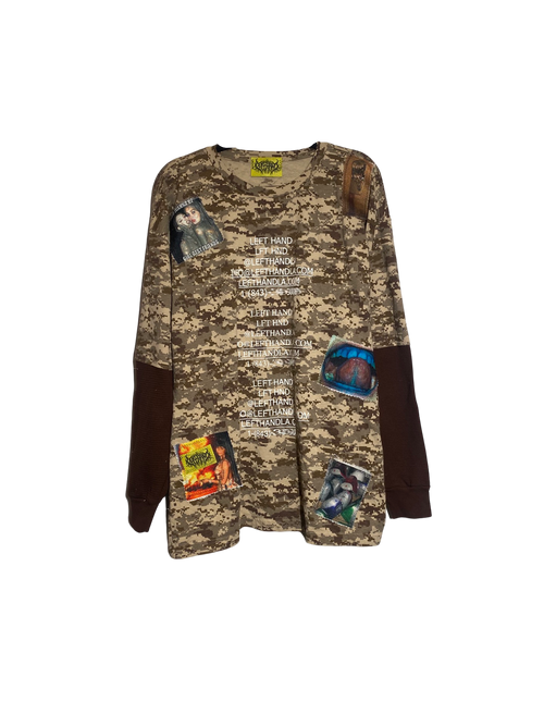 camo with brown sleeve logo tee thingy