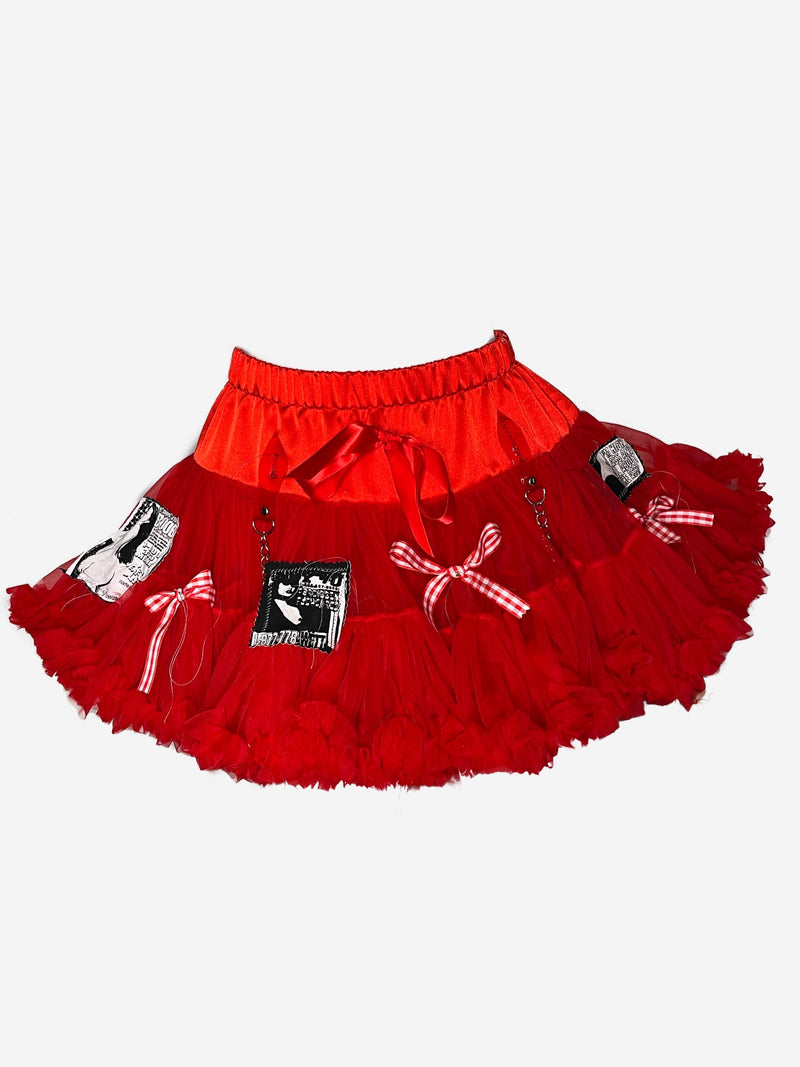 happy ending red tulle petticoat
