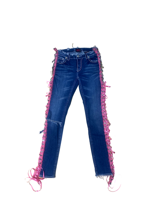 lace up nomi jeans