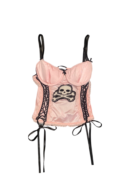 Patrick saunders pink skull corset