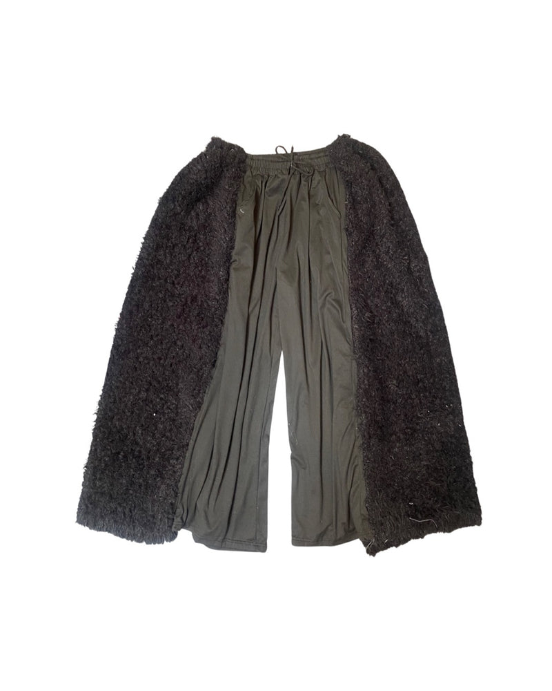 black fuzzy baggy bellbottoms