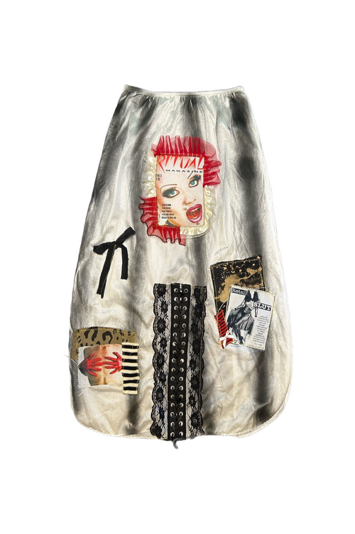 happy ending white ritual mag slip skirt