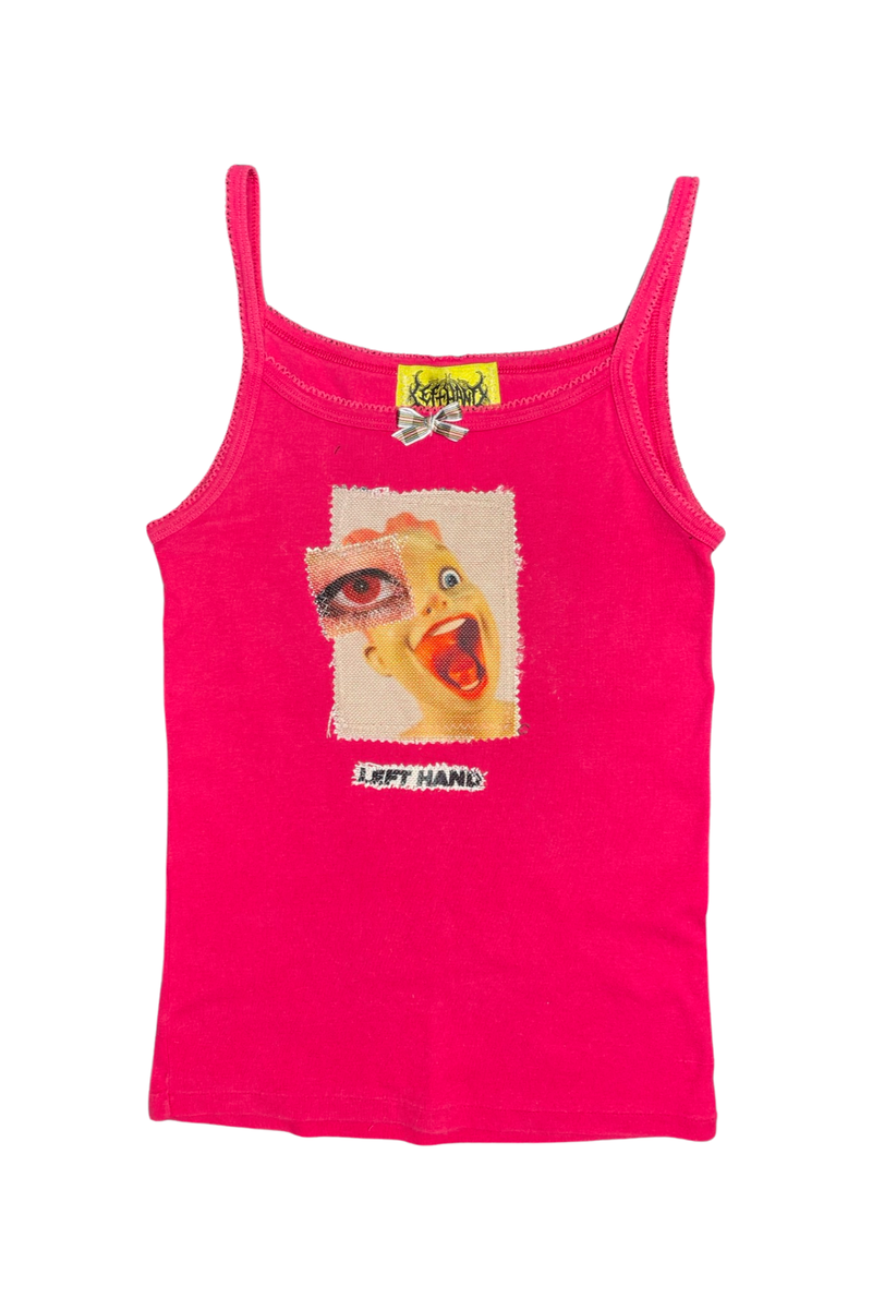 pink big eye mannequin head tank