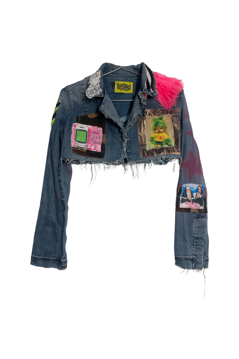 its a girl thing! cropped denim jacket