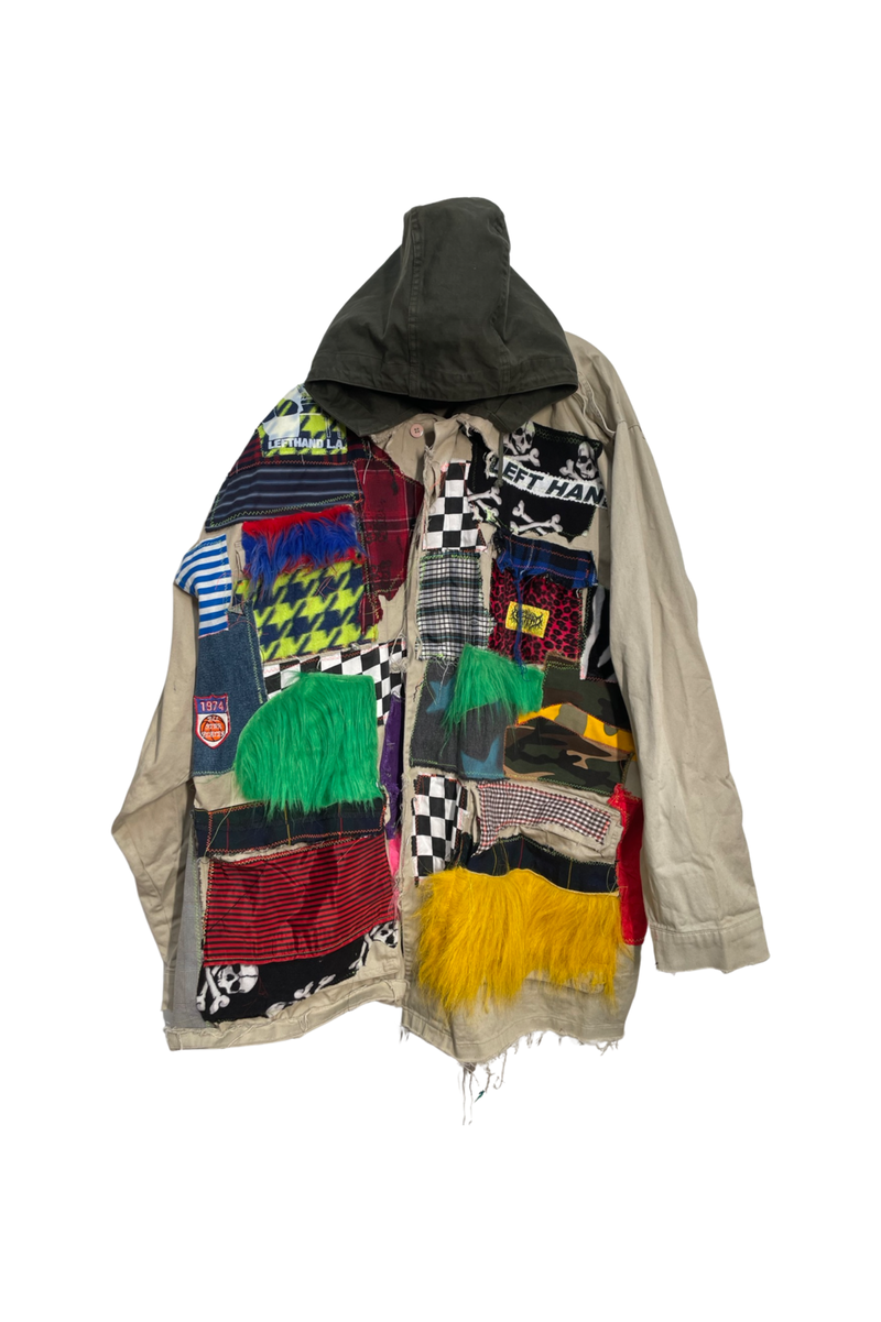 khaki scrap overcoat