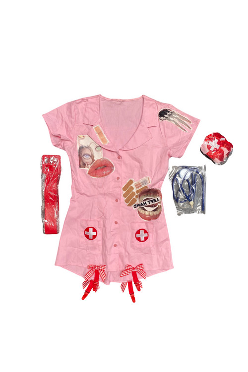pink nurse dress
