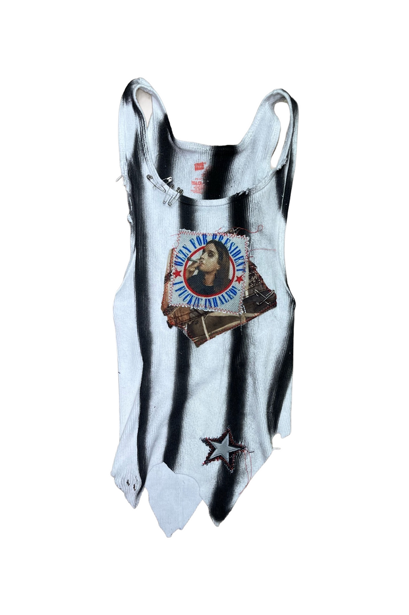 happy ending striped Ozzy tank