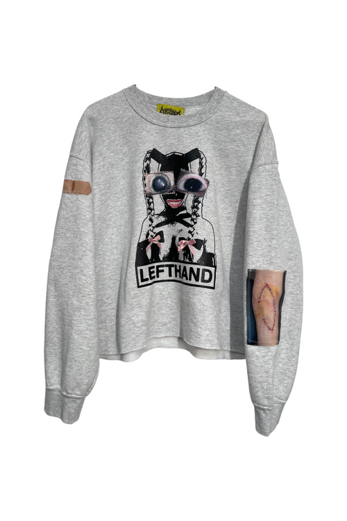 grey gimp crazy eye crew neck