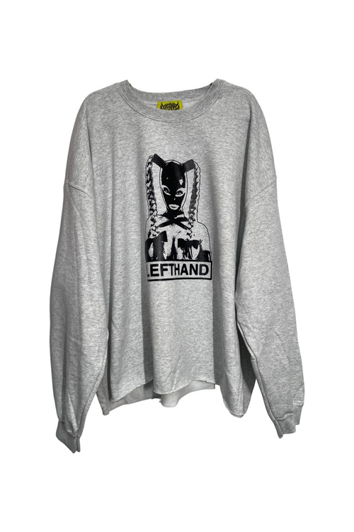 Grey gimp girl. crew neck