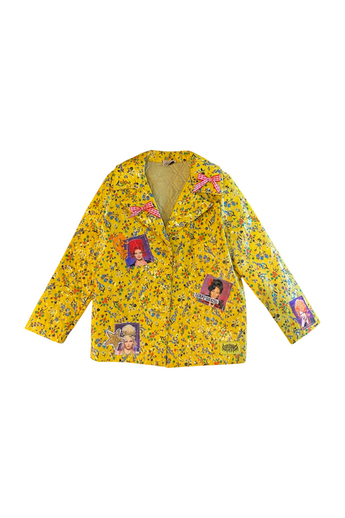 yellow floral plastic jacket