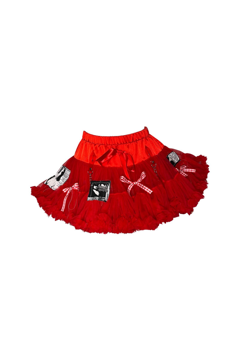 happy ending red tulle petticoat