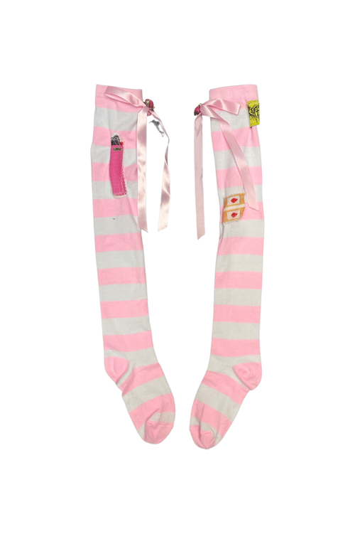 booboo pink striped socks