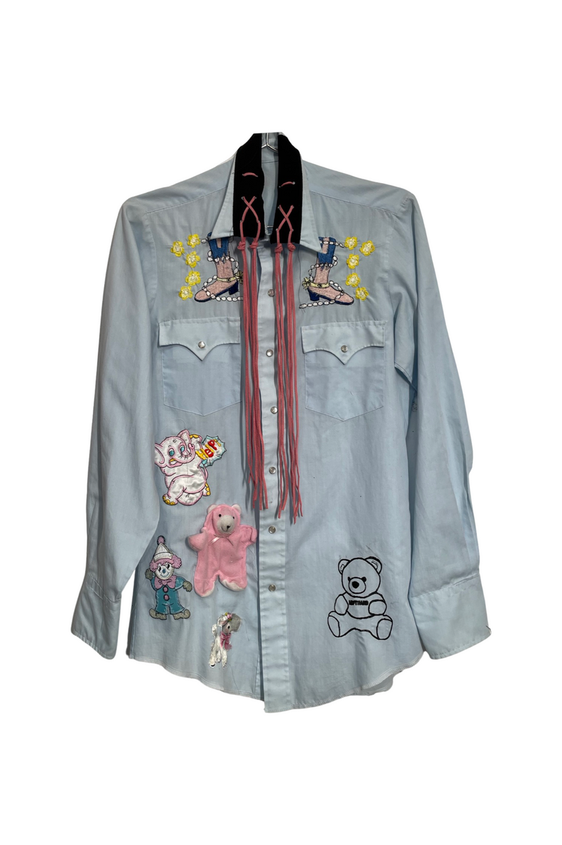 lil miss country bear button up