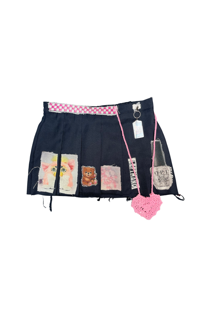 navy + pink back2skool furby skirt