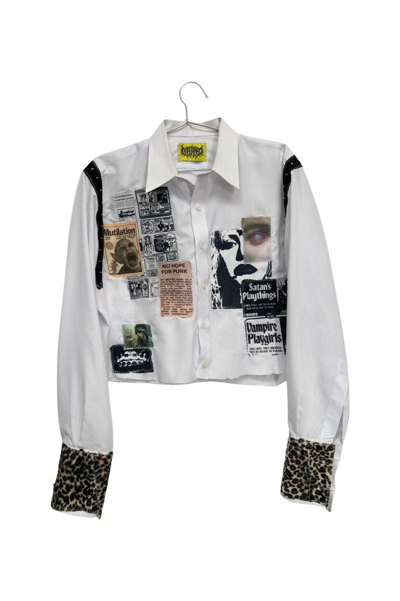 satans playthings white button up !